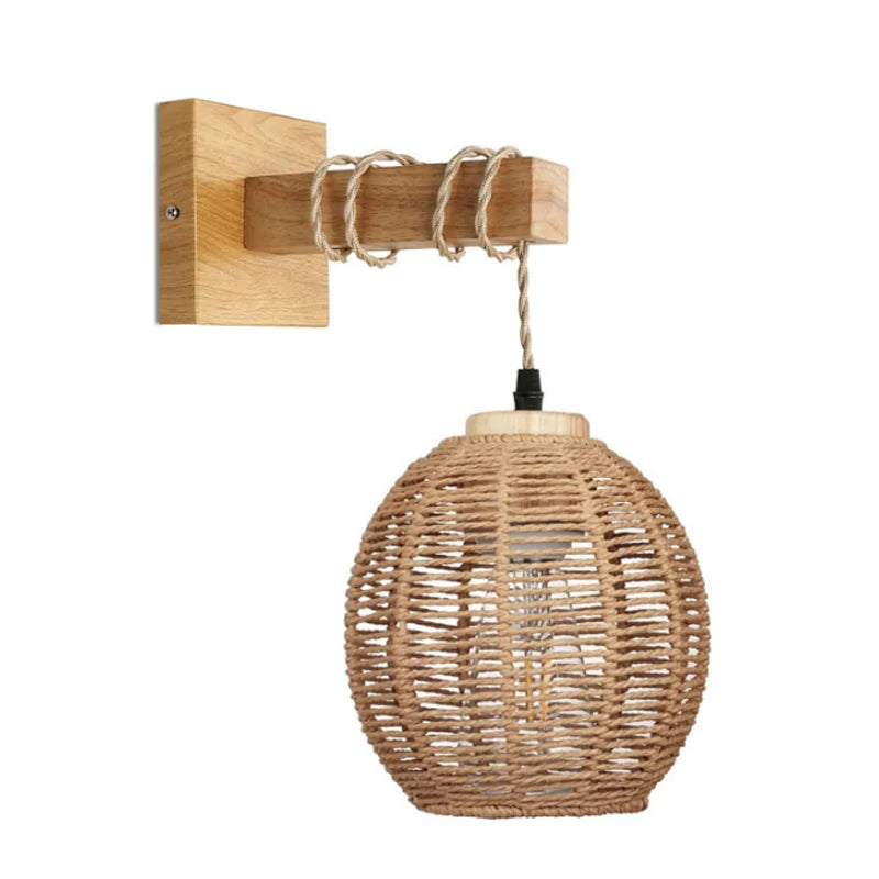 Bamboo Lantern Wall Lamp
