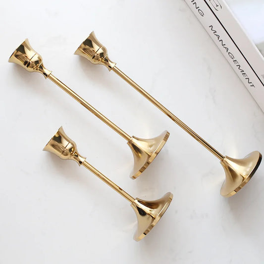 Elegant 3Pcs/Set European Style Taper Candle Holder