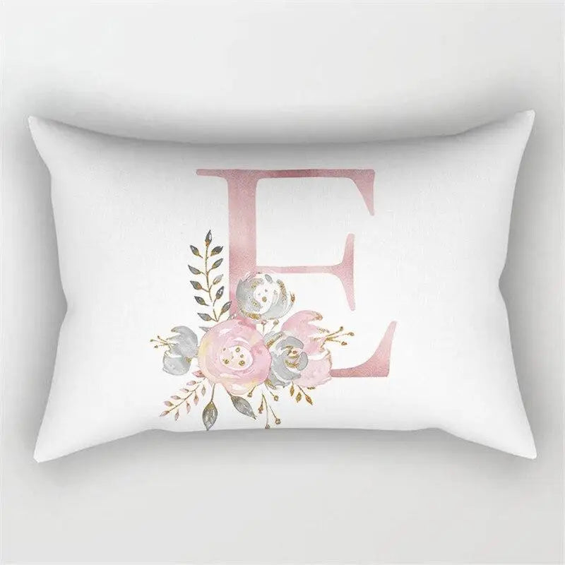 Pink Letter Cushion Cover Pillowcase