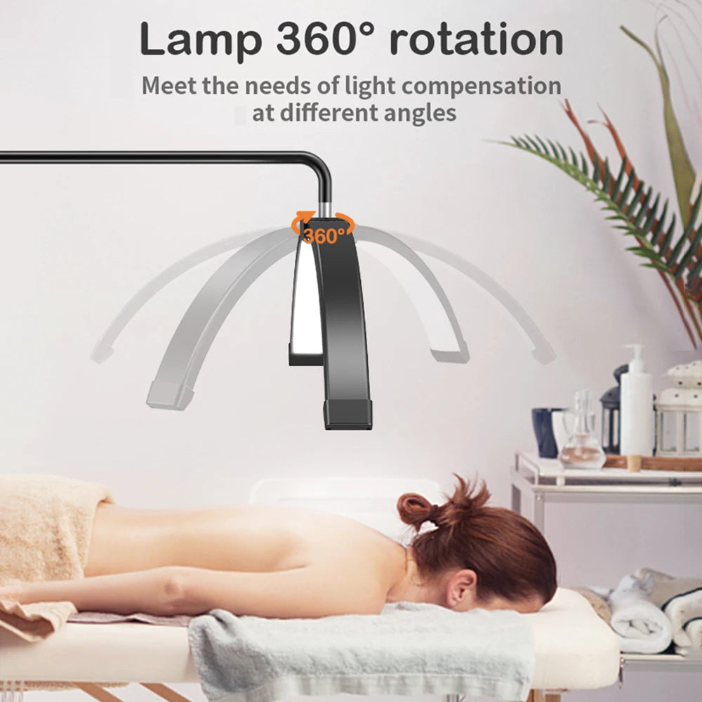 Andoer HD-M5X 36W Floor LED Video Light Half-moon FillLight 3000-6000K 180cm Metal Light Stand Remote Control for Beauty UK PLUG