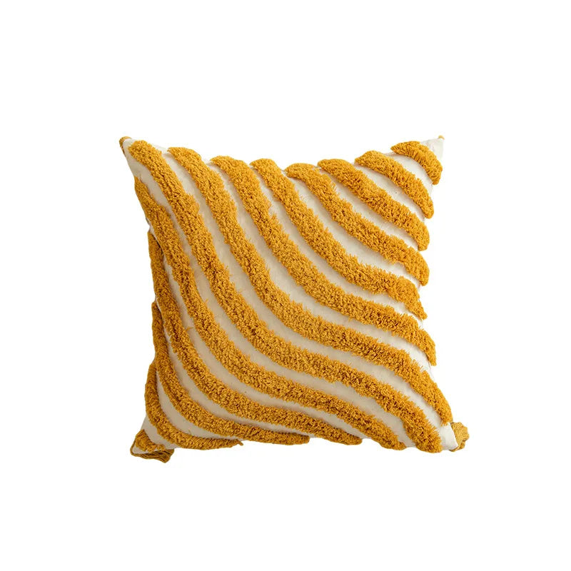 Boho Golden Yellow Tufted Cushion