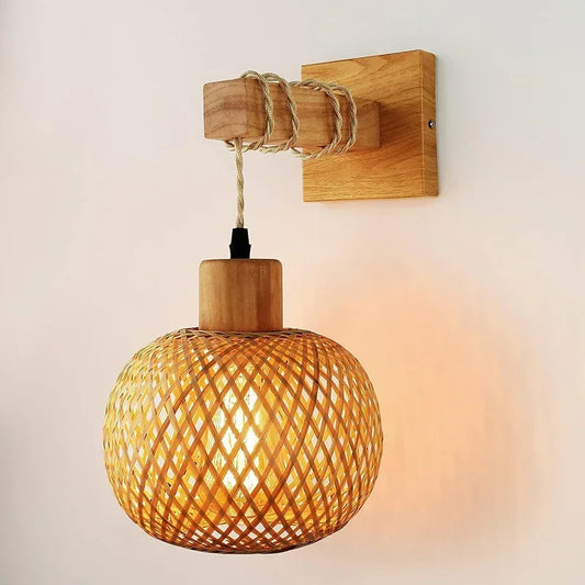 Bamboo Lantern Wall Lamp