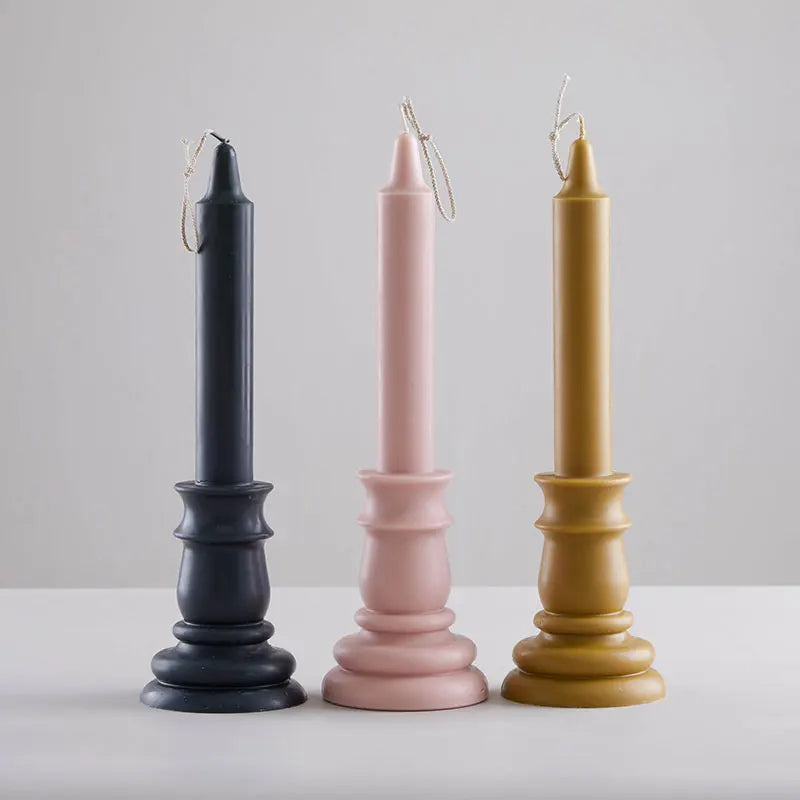 Integrated Mold Retro Creative Long Pole Candle Holder