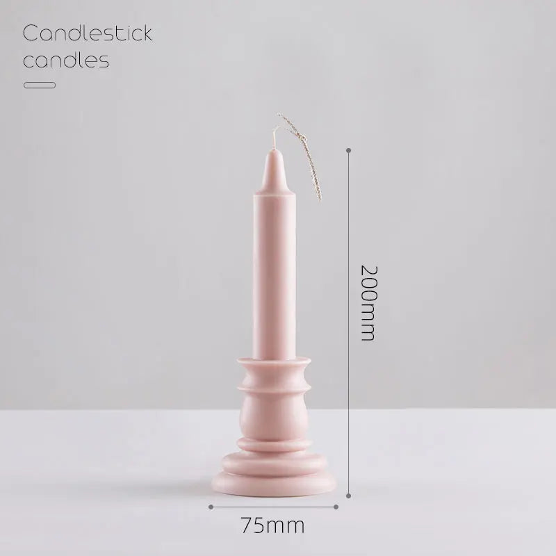 Integrated Mold Retro Creative Long Pole Candle Holder