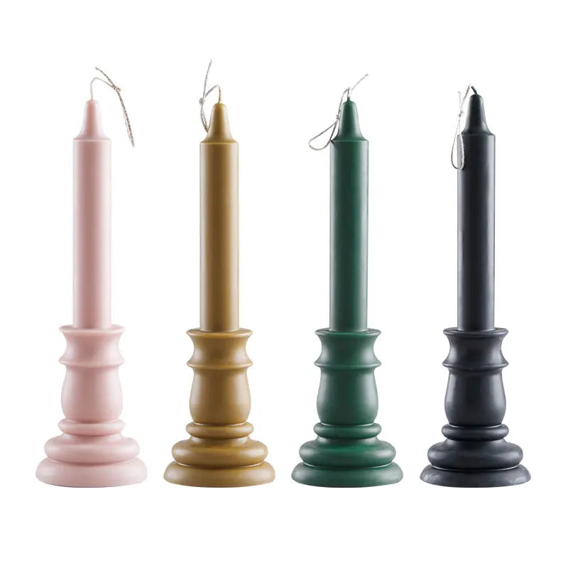 Integrated Mold Retro Creative Long Pole Candle Holder