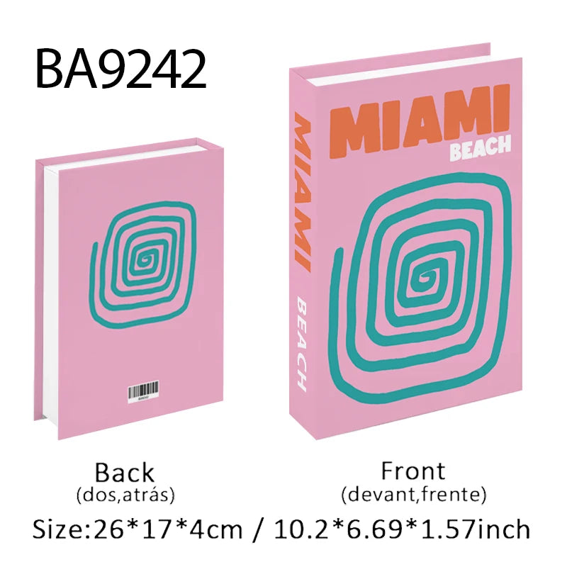 2025 Travel Series Fake Book Storage Box Luxury Decorative Books Ibiza Miami Hawaii Coffee Table Bedroom Interior Home Decor