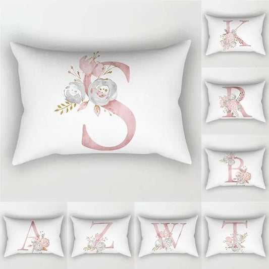 Pink Letter Cushion Cover Pillowcase