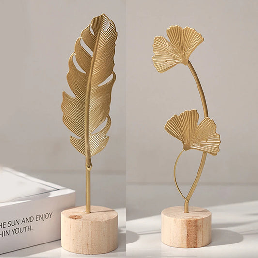 Nordic Gold Crafted Leaves Luxury Home Decor