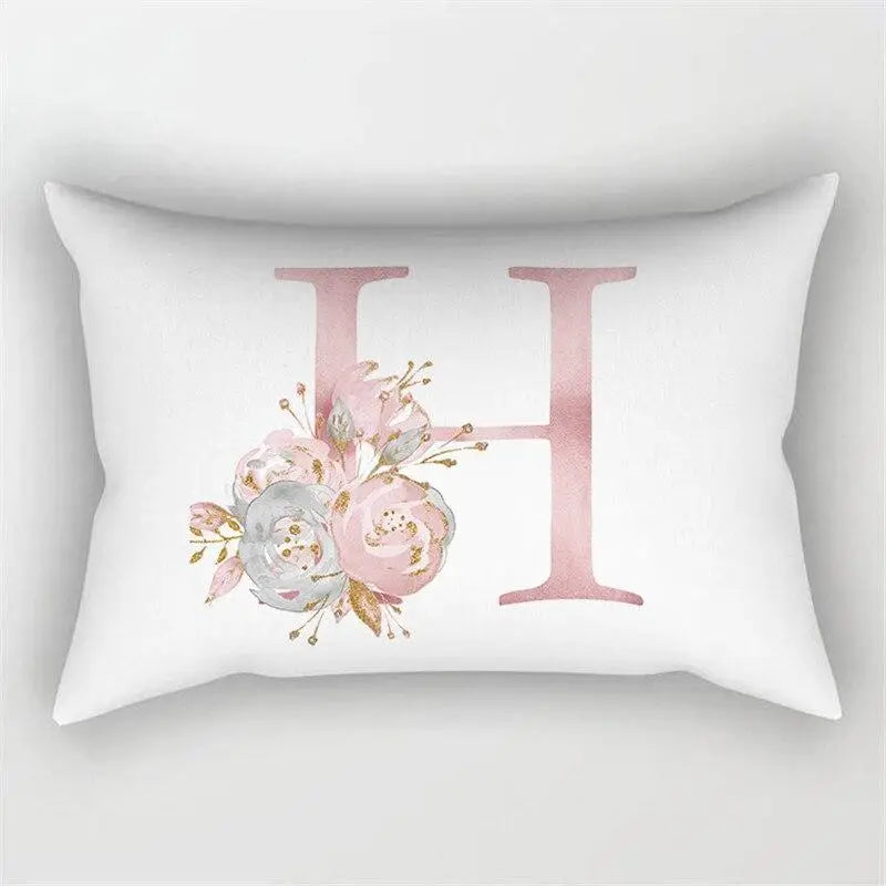 Pink Letter Cushion Cover Pillowcase