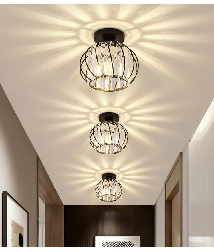Nordic Modern K9 Crystal Ceiling Lights Indoor Ceiling Lamp Hallway Stairs  Bedroom Lustre Dining Room Fixtures Home Decor