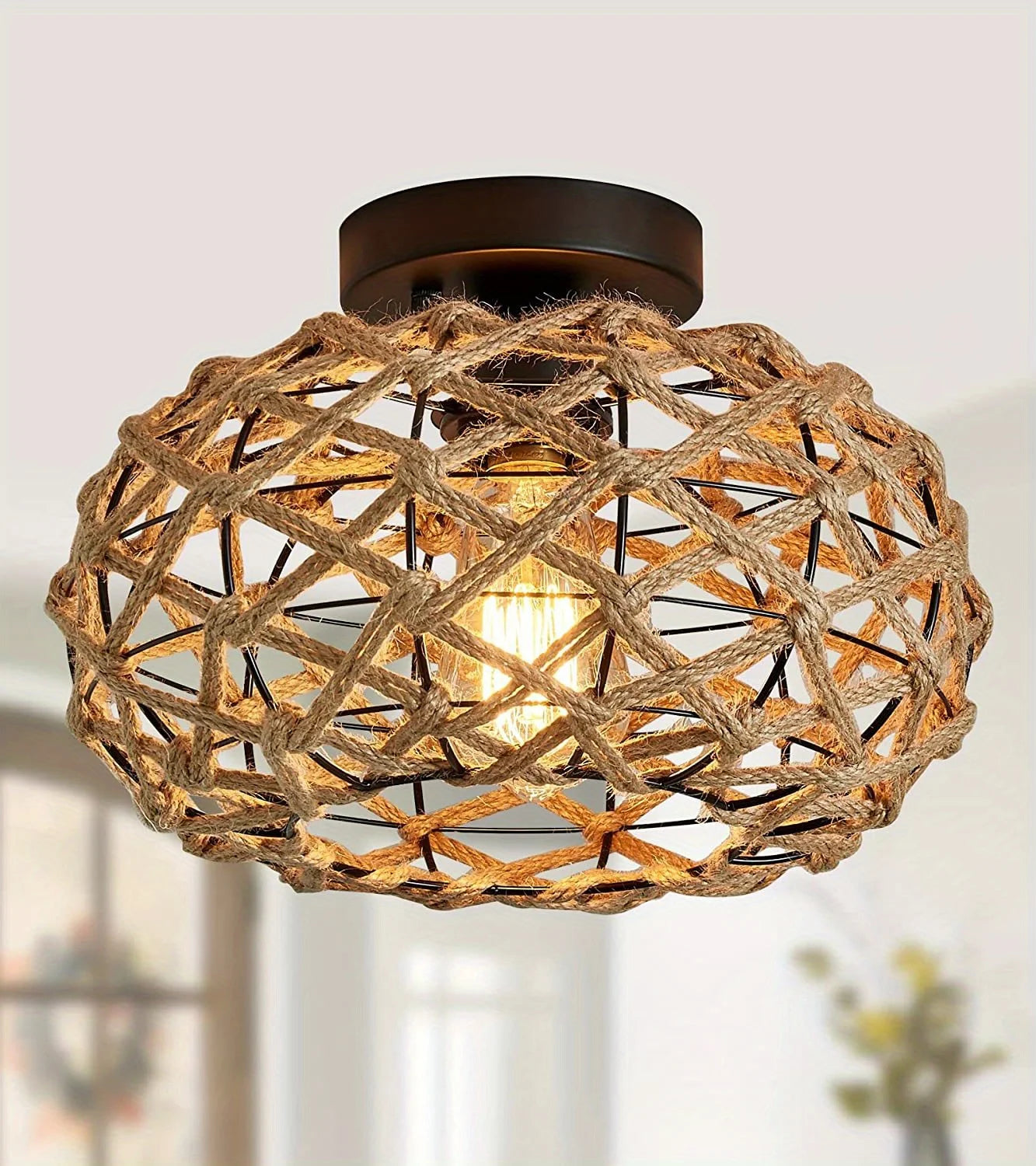 Oho Chic Hemp Rope Ceiling Light
