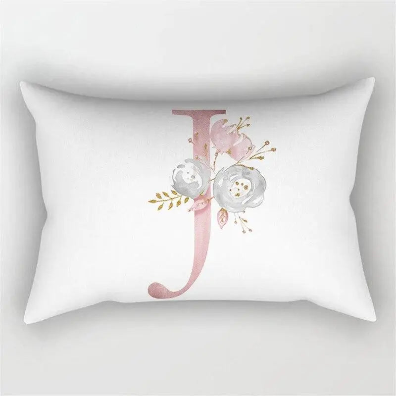 Pink Letter Cushion Cover Pillowcase