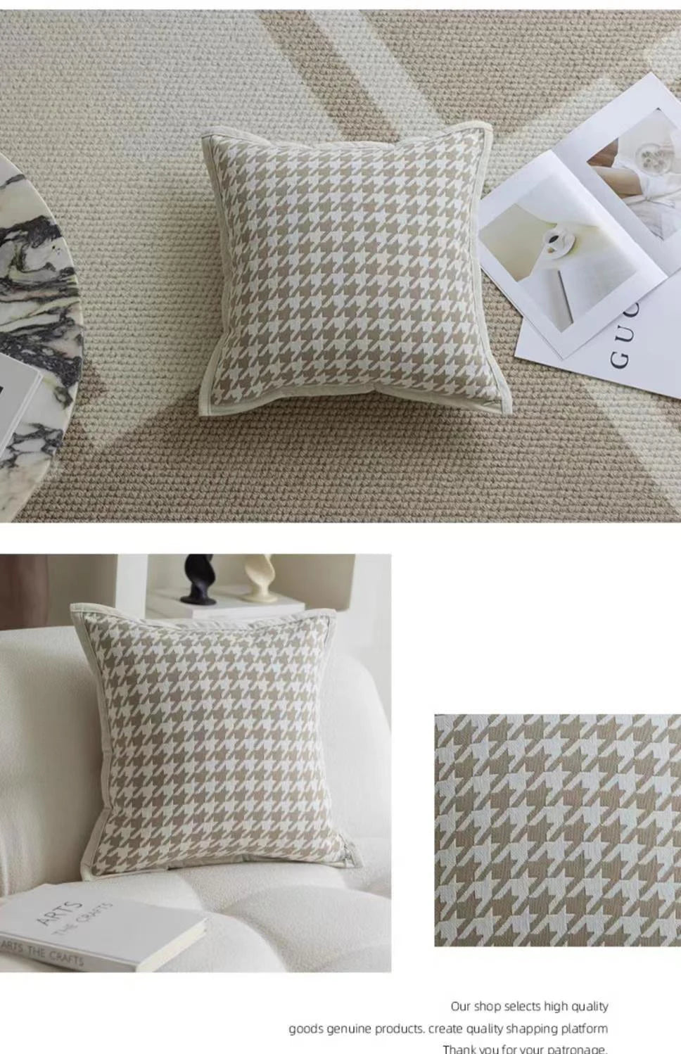 Nordic Oatmeal Light Luxury Cushion Cover Geometric Jacquard Pillow Covers Decorative Modern High-end  Pillows Decor Home