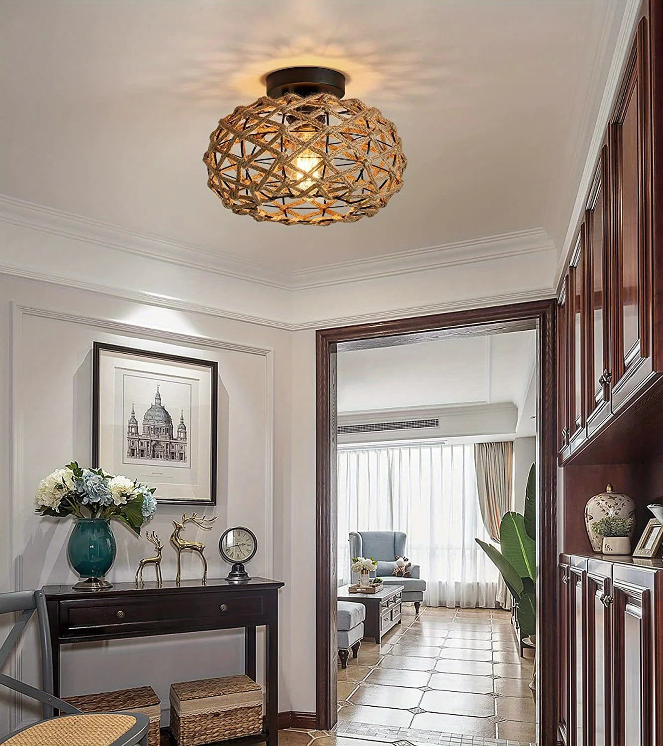 Oho Chic Hemp Rope Ceiling Light