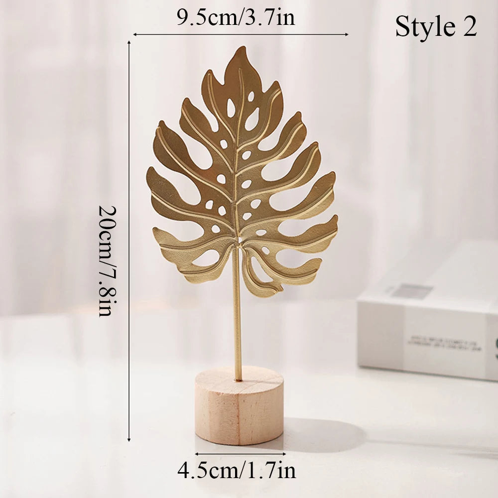 Nordic Gold Crafted Leaves Luxury Home Decor