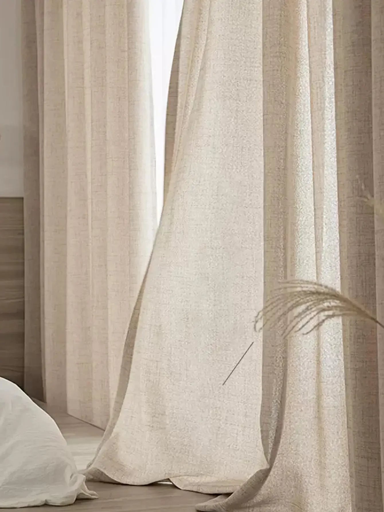 Japanese-Inspired Cotton & Linen Semi-Sheer Curtain
