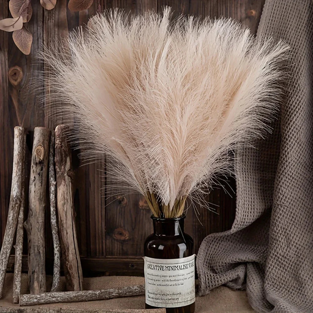 10pcs Boho Rustic Faux Pampas Grass