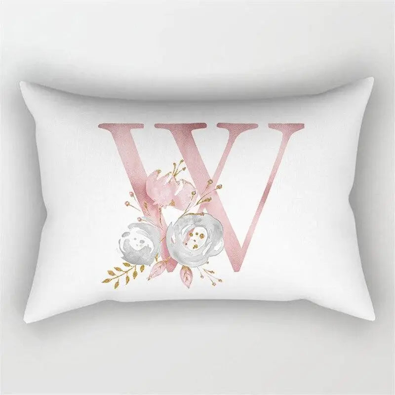 Pink Letter Cushion Cover Pillowcase