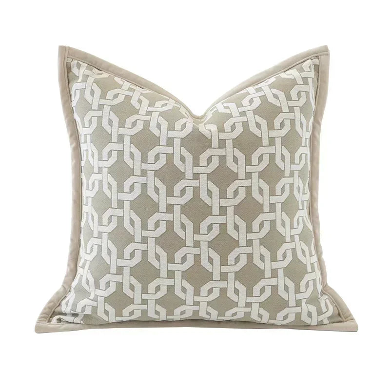 Nordic Oatmeal Light Luxury Cushion Cover Geometric Jacquard Pillow Covers Decorative Modern High-end  Pillows Decor Home
