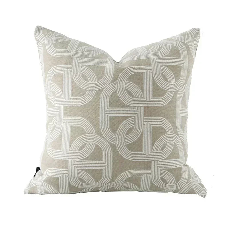 Nordic Oatmeal Light Luxury Cushion Cover Geometric Jacquard Pillow Covers Decorative Modern High-end  Pillows Decor Home