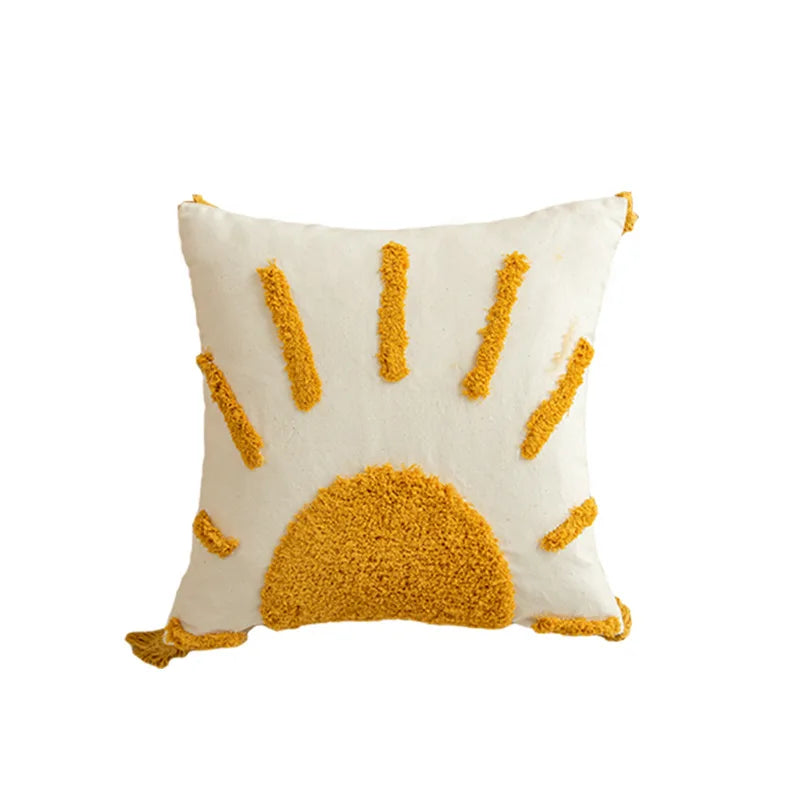 Boho Golden Yellow Tufted Cushion