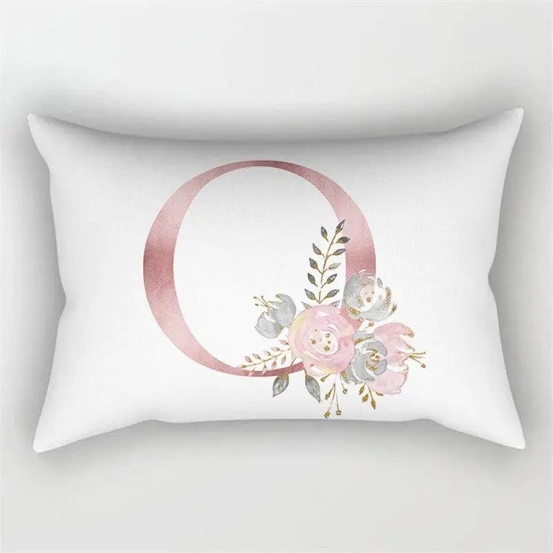 Pink Letter Cushion Cover Pillowcase