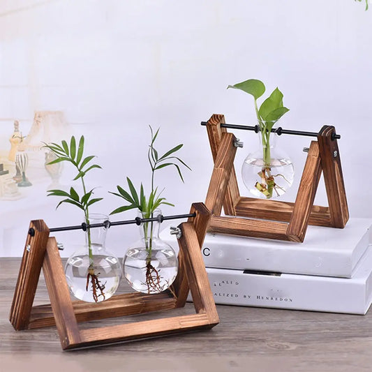Wooden Frame Glass Terrarium Planter