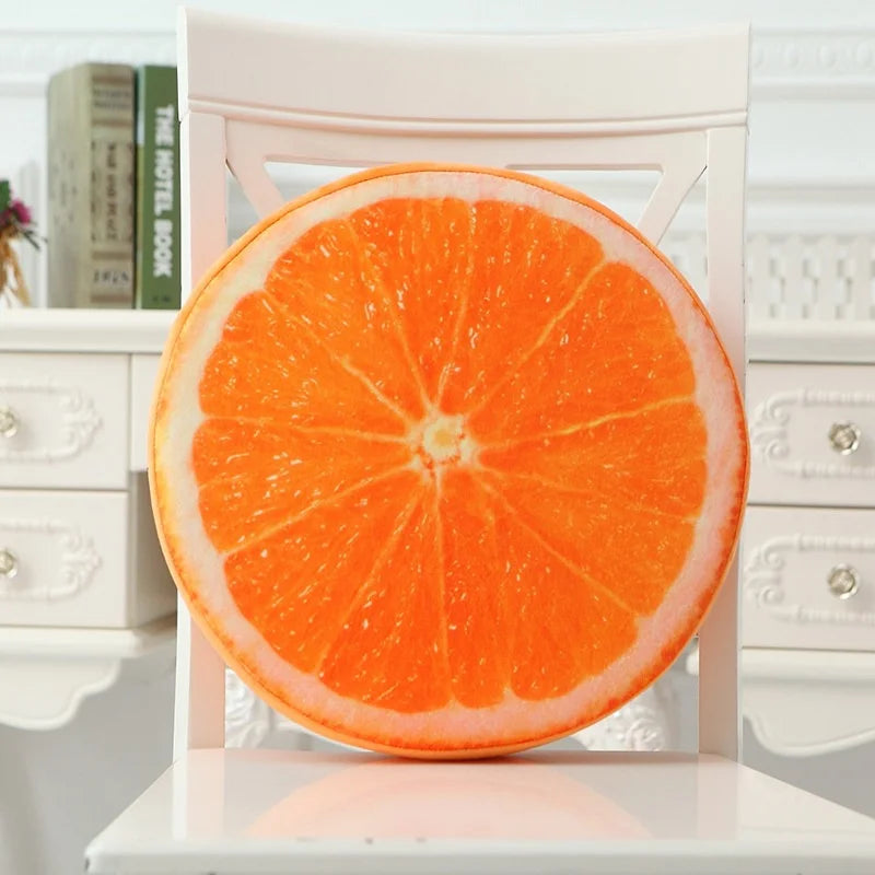Round Throw Pillows 3D Print Fruit Shape Cushion