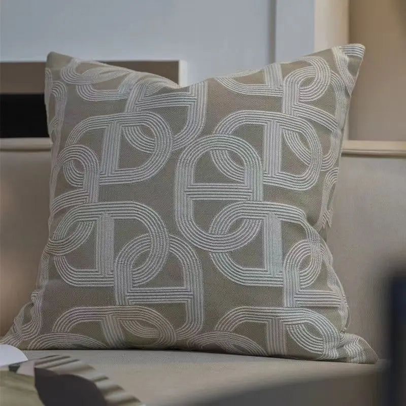 Nordic Oatmeal Light Luxury Cushion Cover Geometric Jacquard Pillow Covers Decorative Modern High-end  Pillows Decor Home