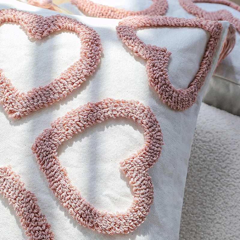 Love Tuft With Tassel Cushion Cover