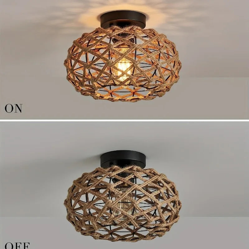 Oho Chic Hemp Rope Ceiling Light