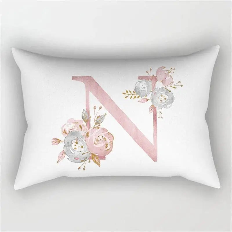Pink Letter Cushion Cover Pillowcase