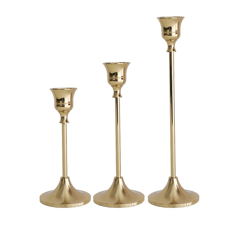 Elegant 3Pcs/Set European Style Taper Candle Holder