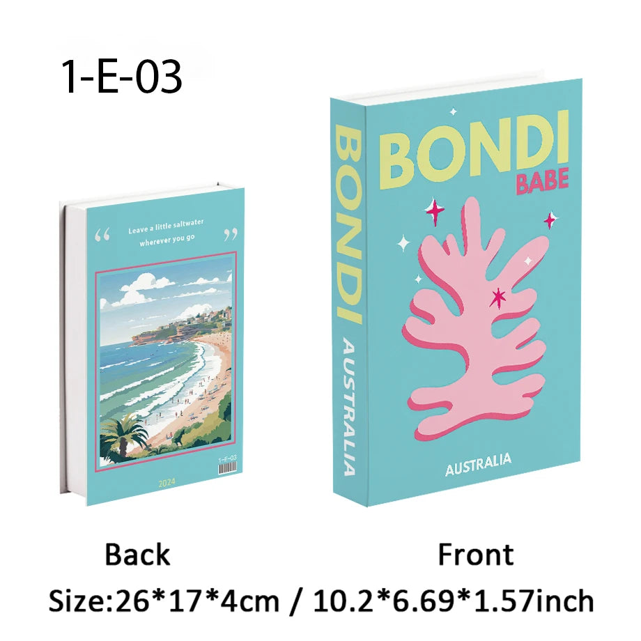 2025 Travel Series Fake Book Storage Box Luxury Decorative Books Ibiza Miami Hawaii Coffee Table Bedroom Interior Home Decor