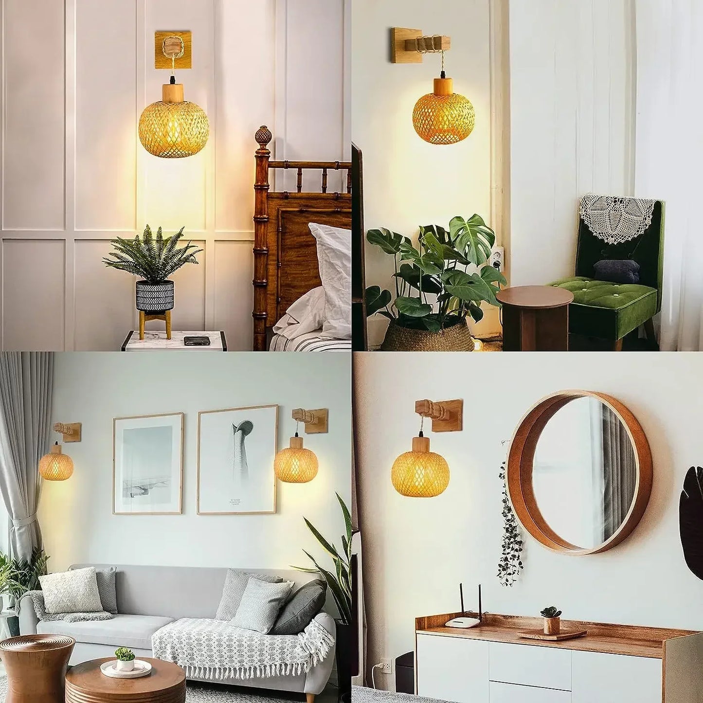 Bamboo Lantern Wall Lamp