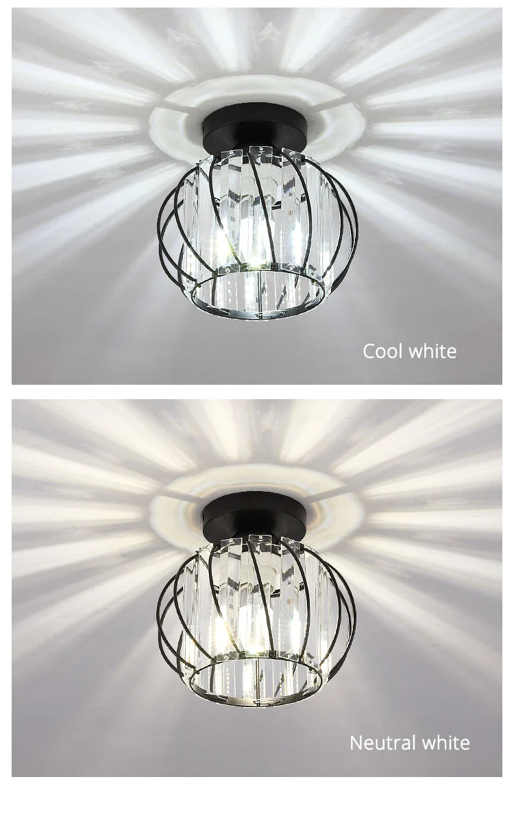 Nordic Modern K9 Crystal Ceiling Lights Indoor Ceiling Lamp Hallway Stairs  Bedroom Lustre Dining Room Fixtures Home Decor