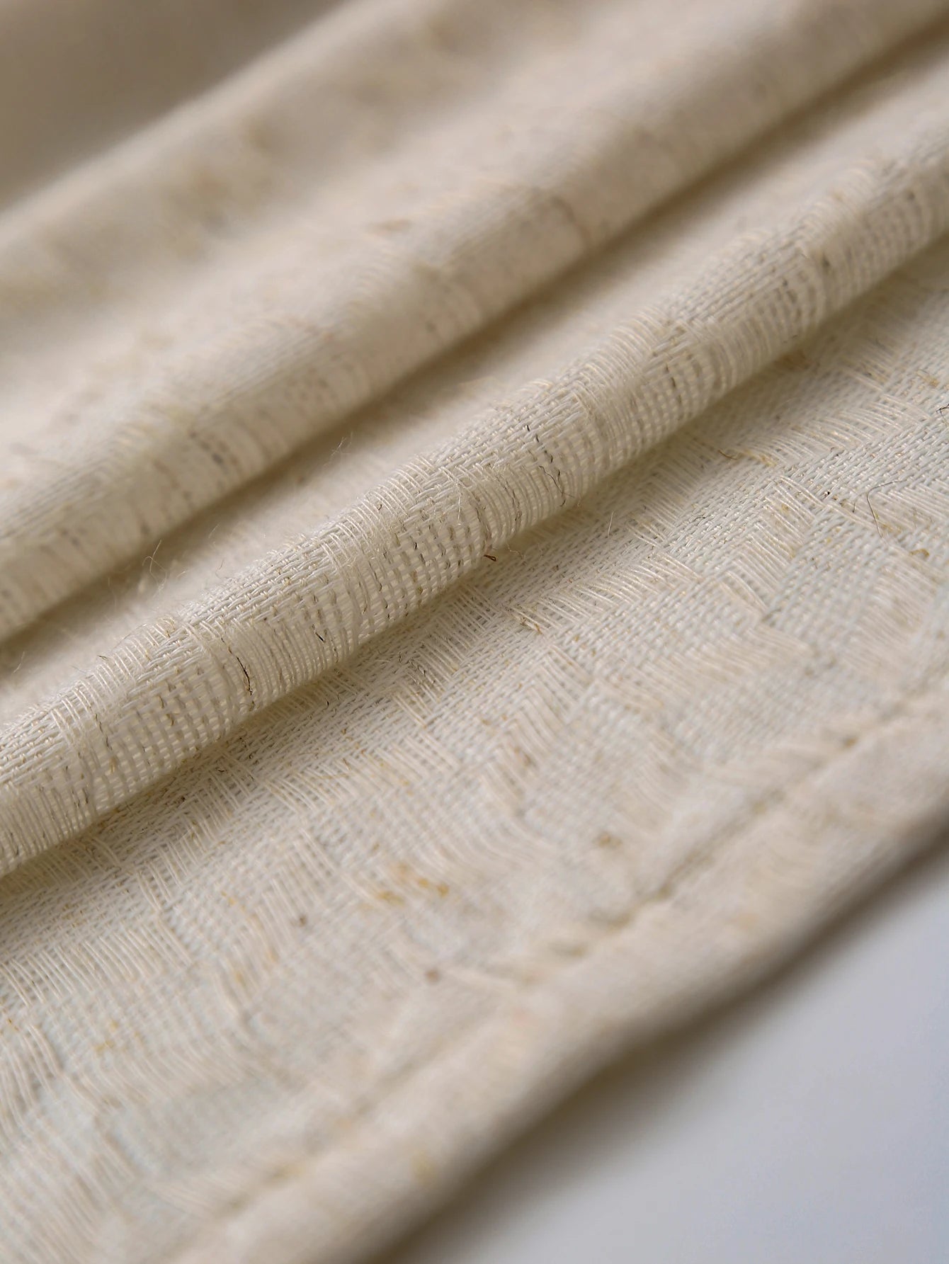 Natural Linen Semi-Sheer Curtain