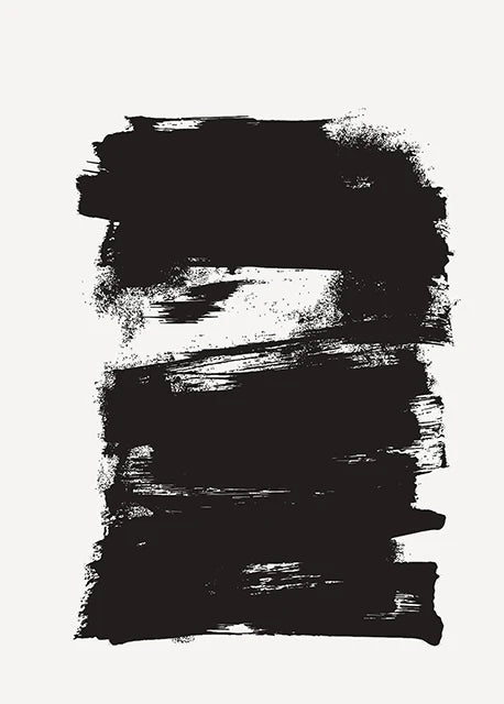 Abstract Modern Minimalist Black and White Art Painting