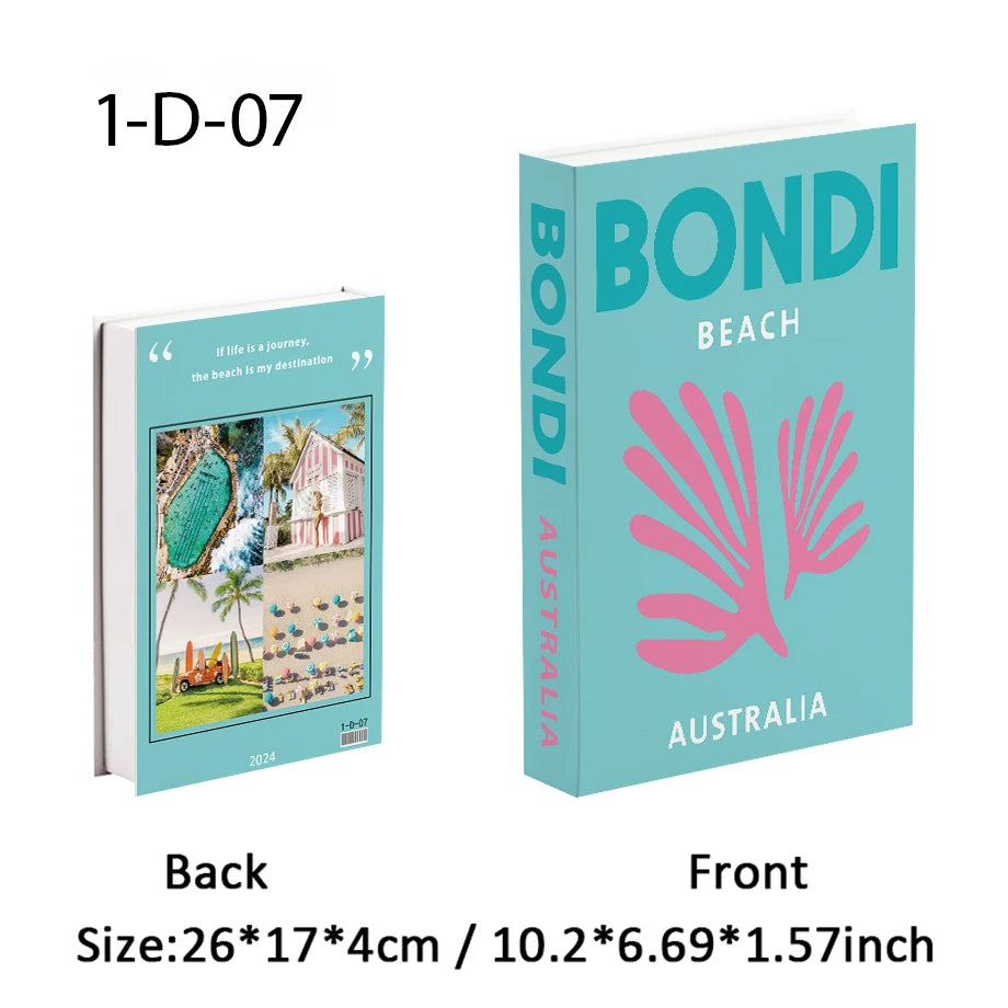 2025 Travel Series Fake Book Storage Box Luxury Decorative Books Ibiza Miami Hawaii Coffee Table Bedroom Interior Home Decor