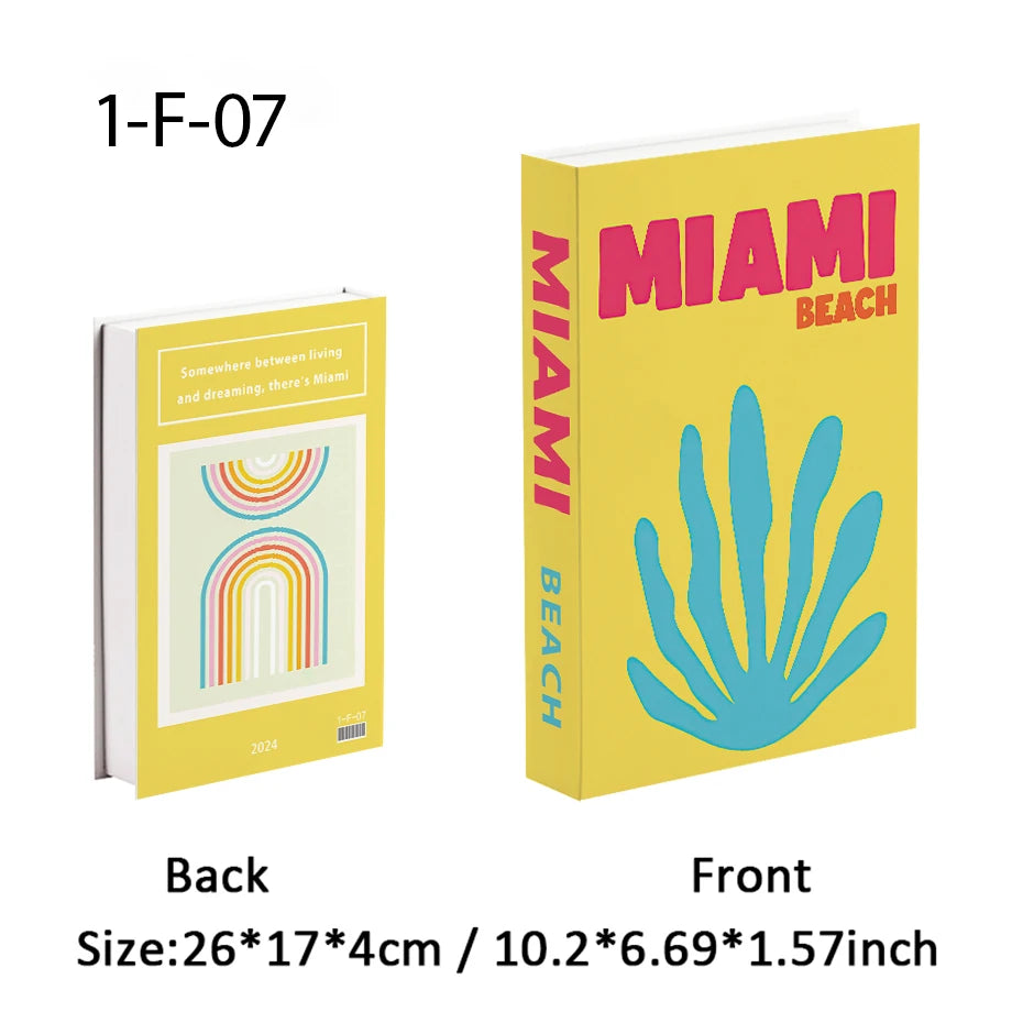 2025 Travel Series Fake Book Storage Box Luxury Decorative Books Ibiza Miami Hawaii Coffee Table Bedroom Interior Home Decor