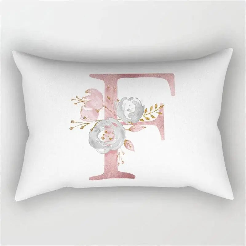 Pink Letter Cushion Cover Pillowcase