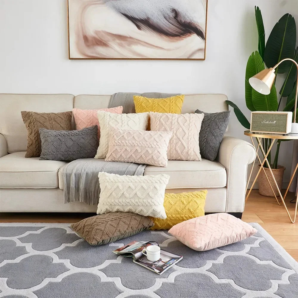 Plain Plush Cushion Cover
