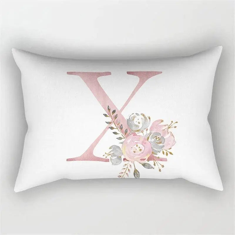 Pink Letter Cushion Cover Pillowcase