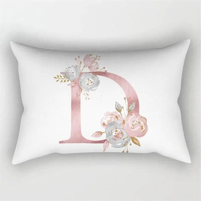 Pink Letter Cushion Cover Pillowcase