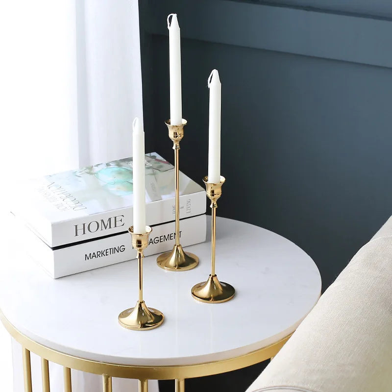 Elegant 3Pcs/Set European Style Taper Candle Holder