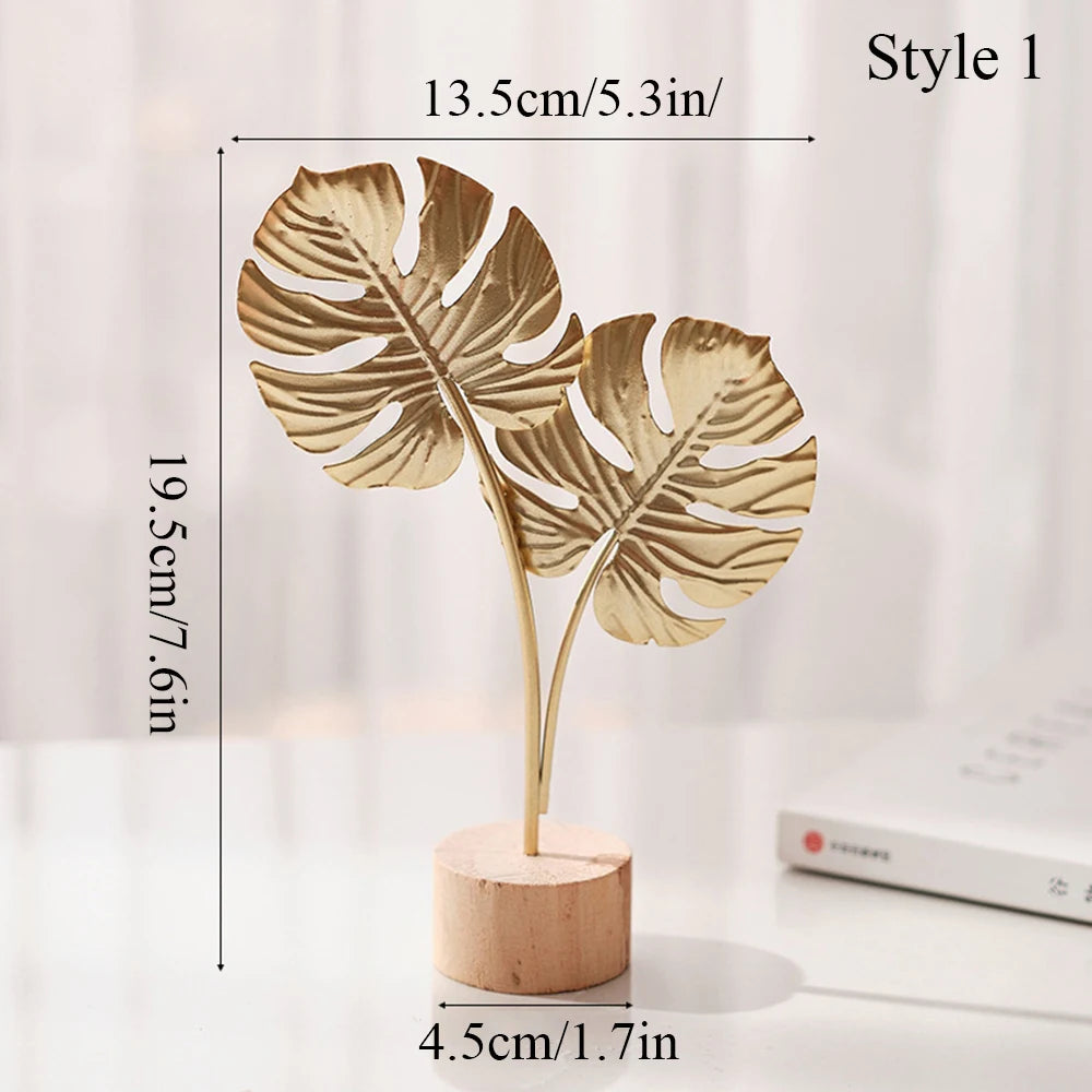 Nordic Gold Crafted Leaves Luxury Home Decor