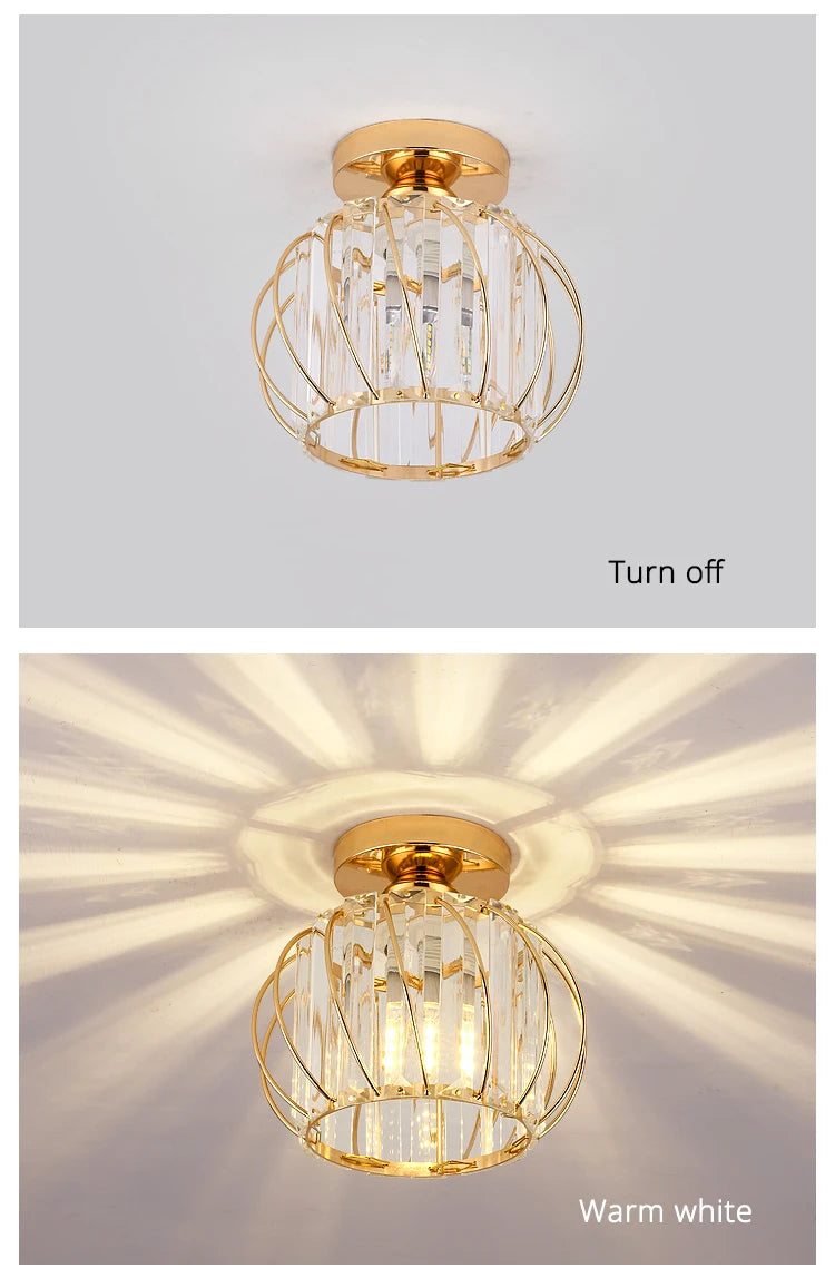 Nordic Modern K9 Crystal Ceiling Lights Indoor Ceiling Lamp Hallway Stairs  Bedroom Lustre Dining Room Fixtures Home Decor