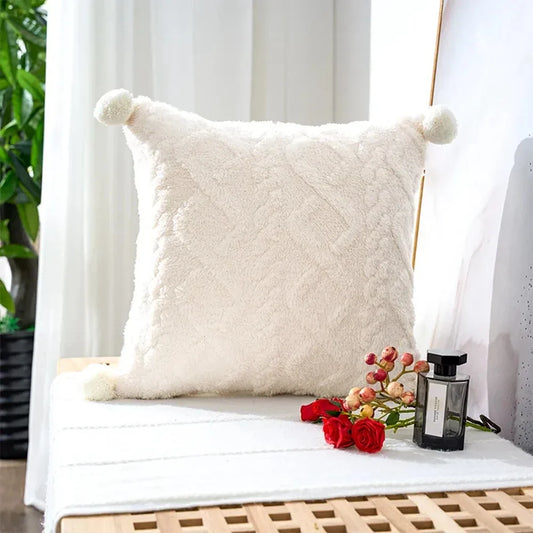 Plain Plush Cushion Cover