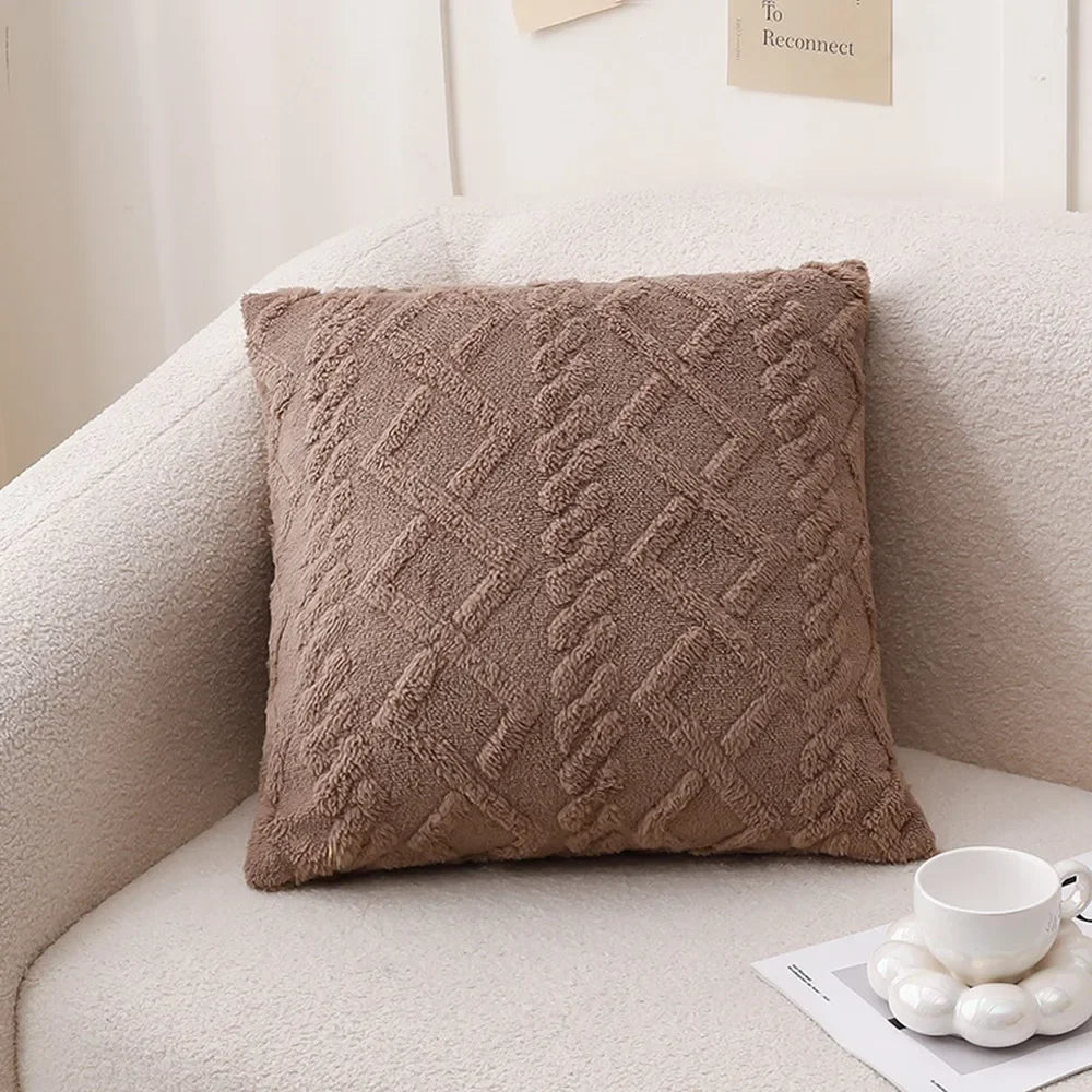 Plain Plush Cushion Cover