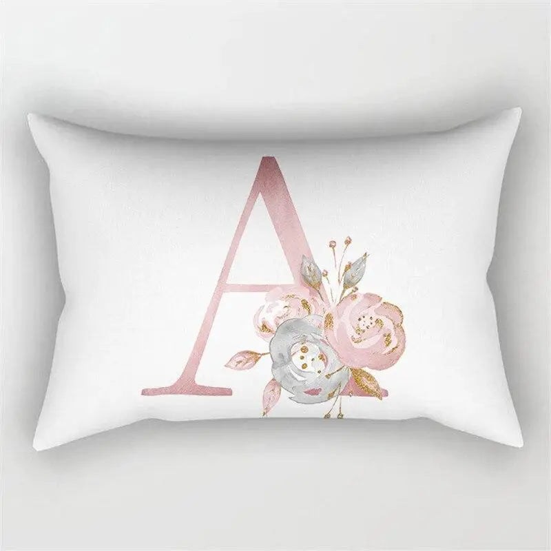 Pink Letter Cushion Cover Pillowcase